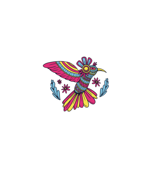Mandala Colibri model negru pe tricou