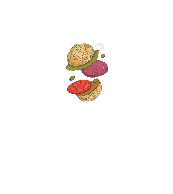 Burger lună model gri pe tricou
