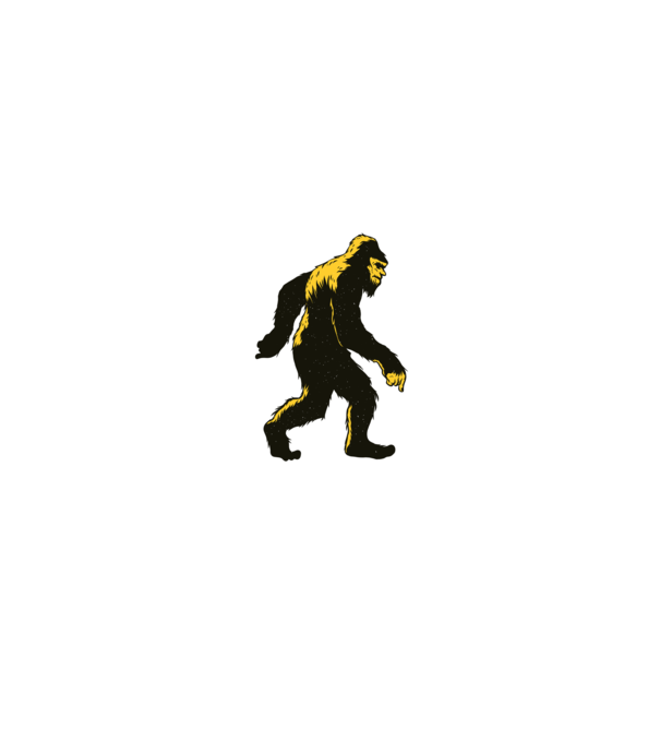 Yeti în pădure model negru pe tricou