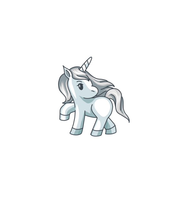 Unicorn de argint model mov pe tricou