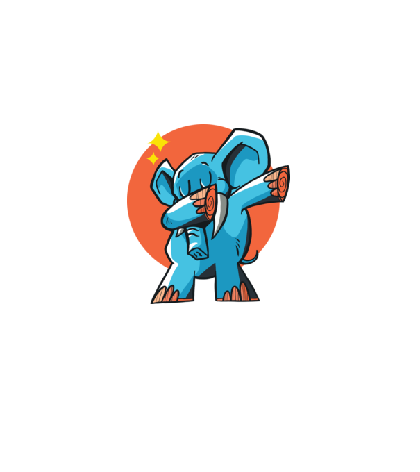 Elefant DAB model verde pe tricou