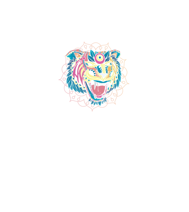 Tigru Mandala model negru pe tricou