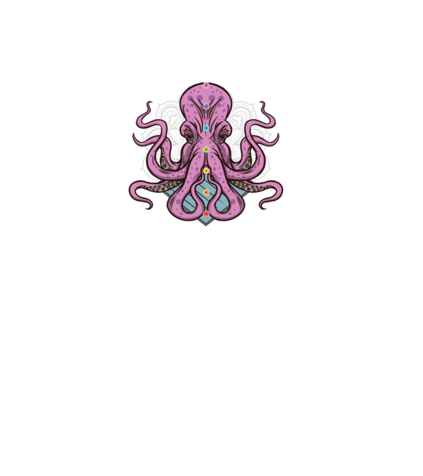 Yoga Octopus model negru pe tricou
