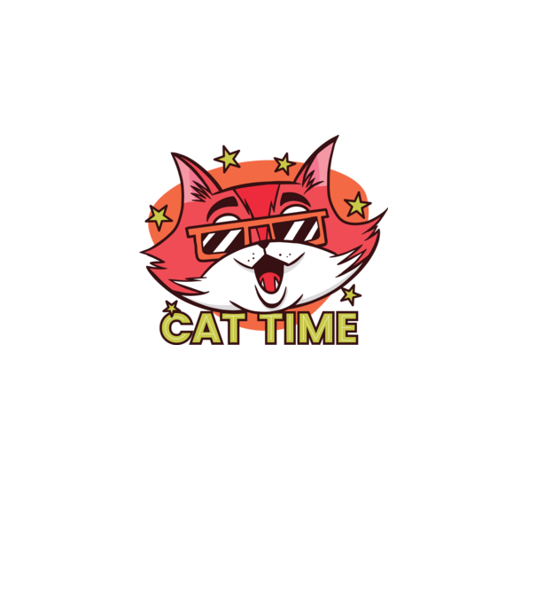 Cat Time Momentul pisicii model alb pe tricou