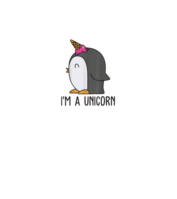 'I''m a unicorn - penguin' model roz pe tricou