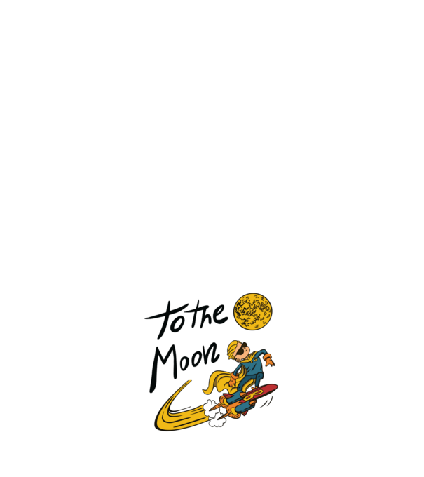 To the Moon Bitcoin model albastru închis pe tricou