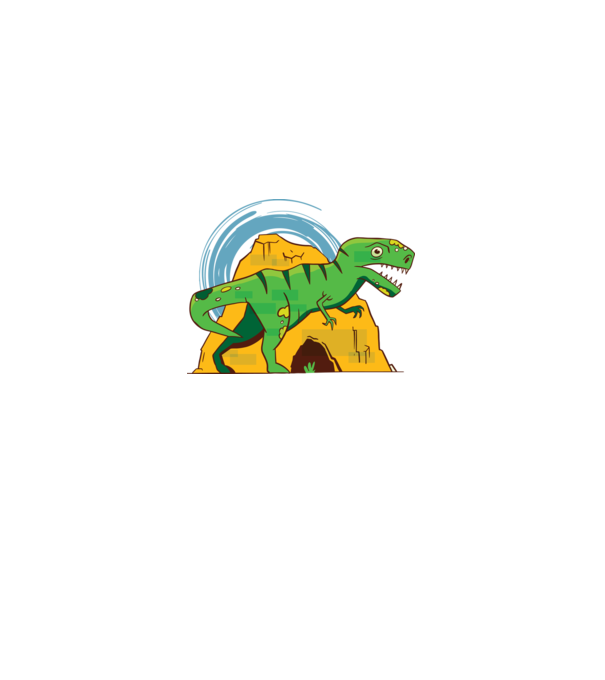 Dinozaur T-rex model negru pe tricou