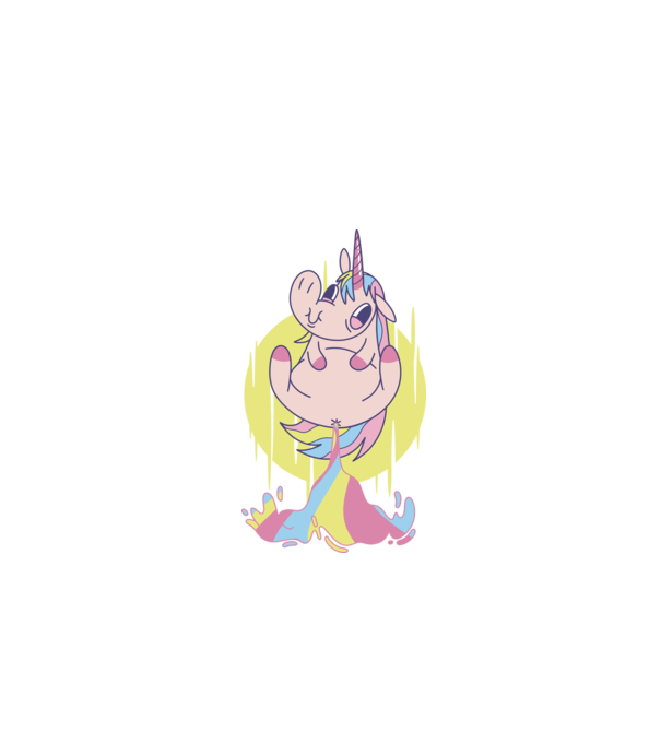 Bășină Unicorn model albastru închis pe tricou