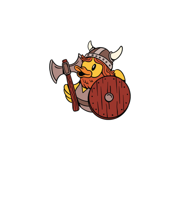 Rățușcă de cauciuc Viking model turcoaz pe tricou