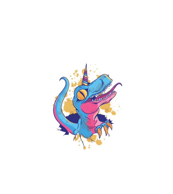 Unicornsaurus - Dinozaur Unicorn model negru pe tricou