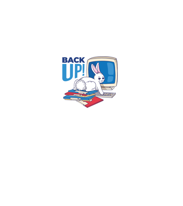 Back up bunny model gri pe tricou