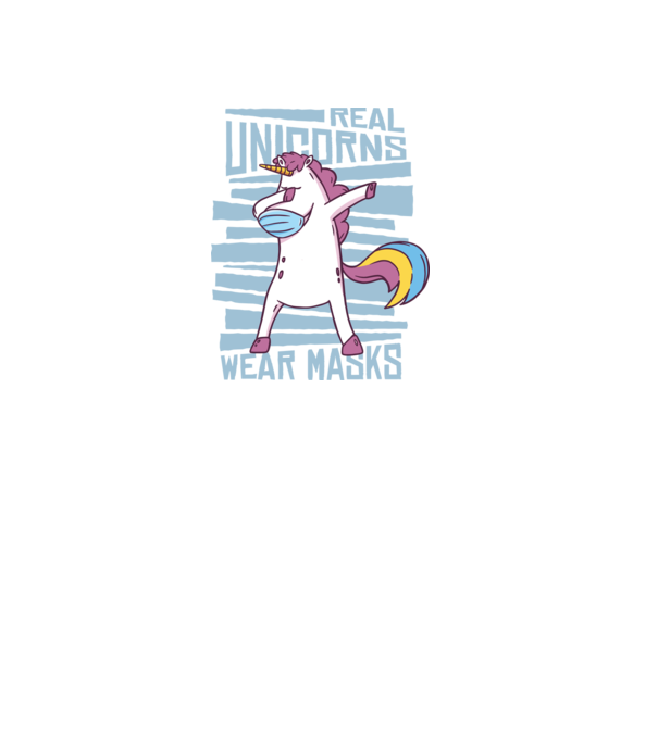 Unicorn DAB Mască model mov pe tricou