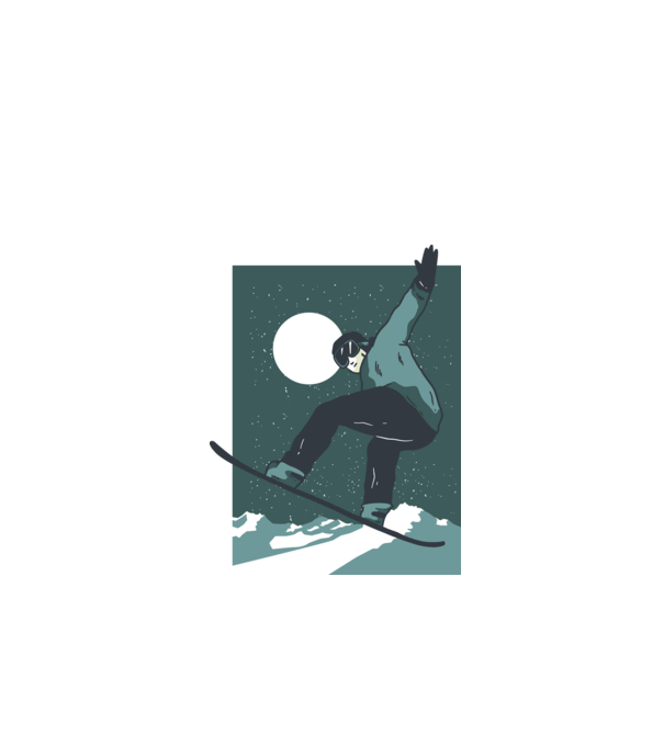 Săritură Snowboard model turcoaz pe tricou