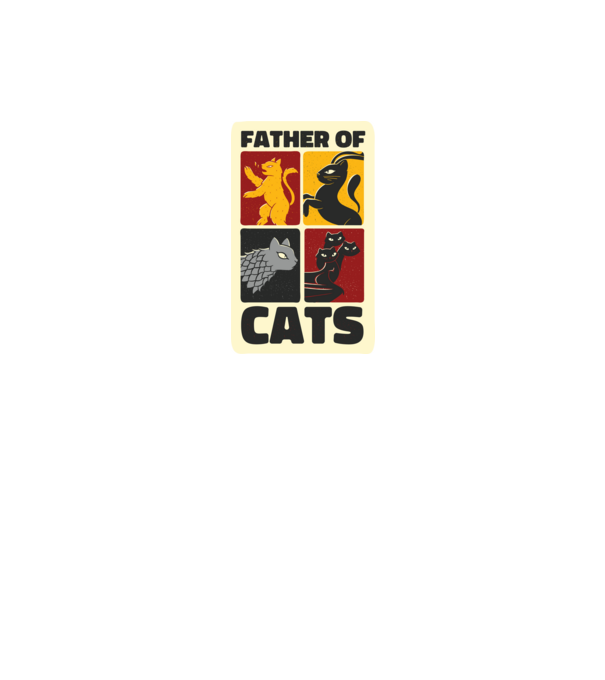 Father of Cats Game of Thrones parodie model negru pe tricou