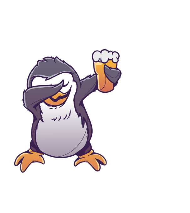 Pinguin cu Bere DAB model alb pe tricou