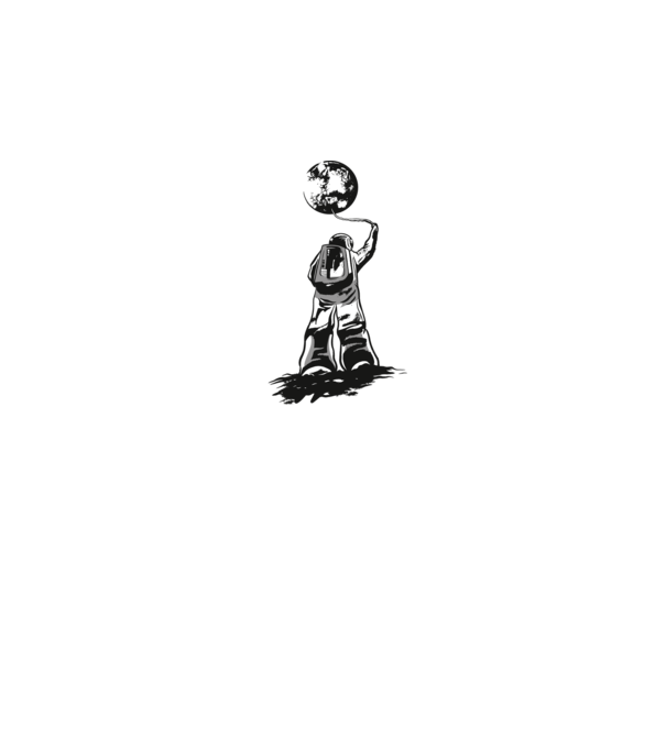 Astronaut Lună model negru pe tricou