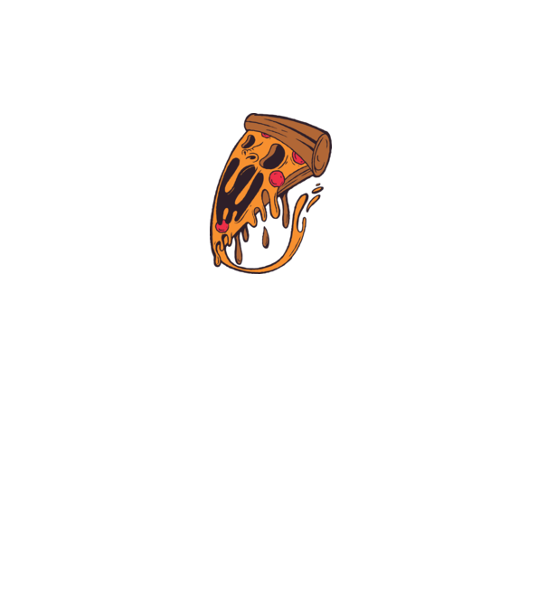 Pizza Horror model alb pe tricou