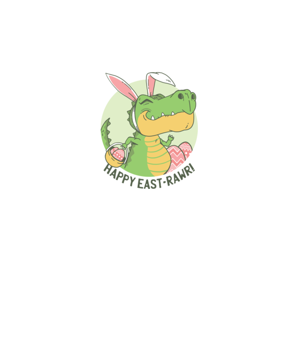 Paște Fericit tricou cu dinozaur model alb pe tricou