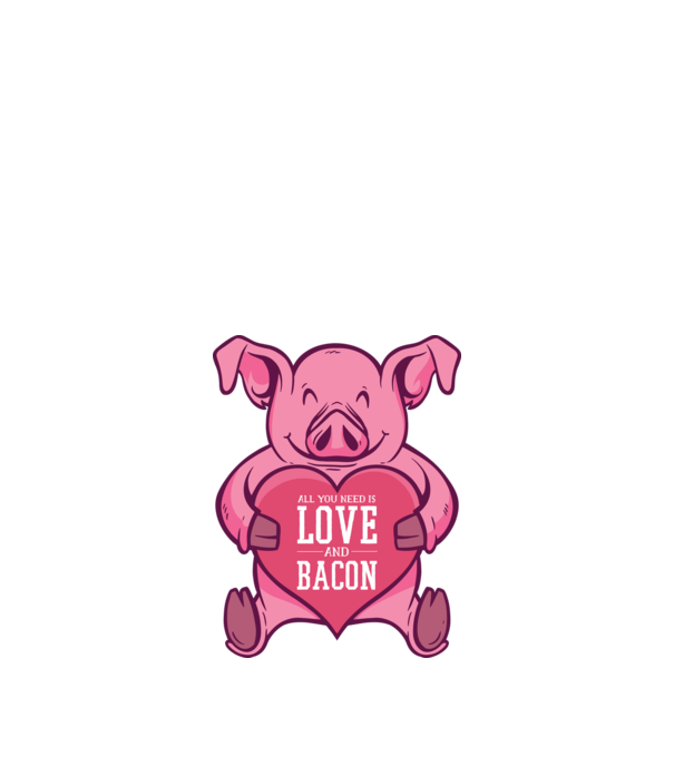 All you need is love and bacon model negru pe tricou