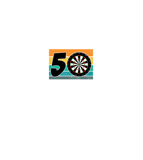 'I''m not 50 I''m bullseye darts birthday' model negru pe tricou