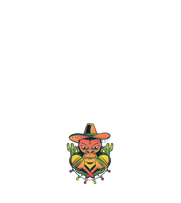 Gorila mexicană model negru pe tricou