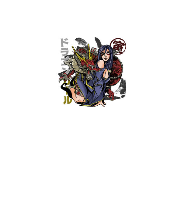 Dragon sexy Anime model negru pe tricou