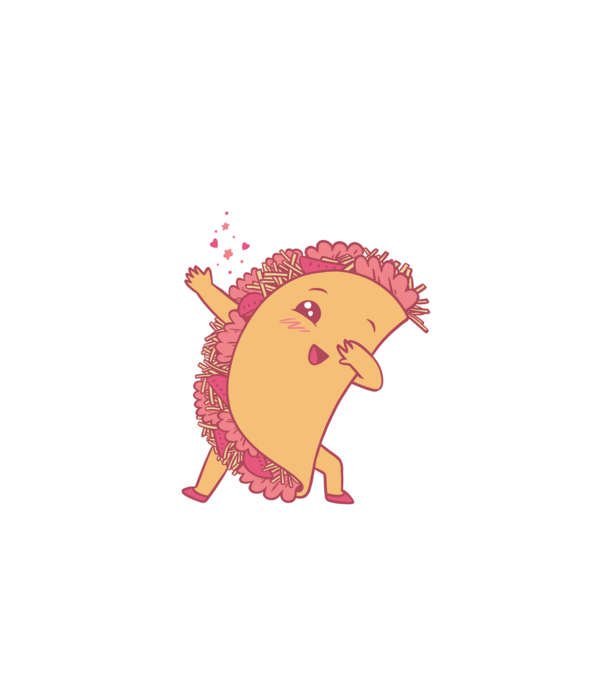 Kawaii Taco DAB model albastru închis pe tricou