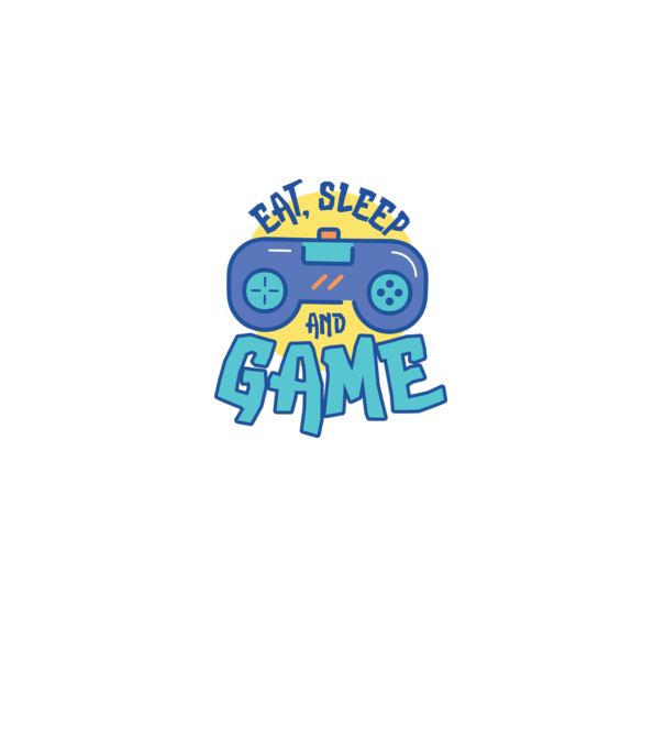 Eat Sleep and Game model alb pe tricou