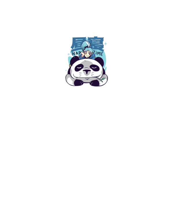 Anime Panda relaxare model alb pe tricou