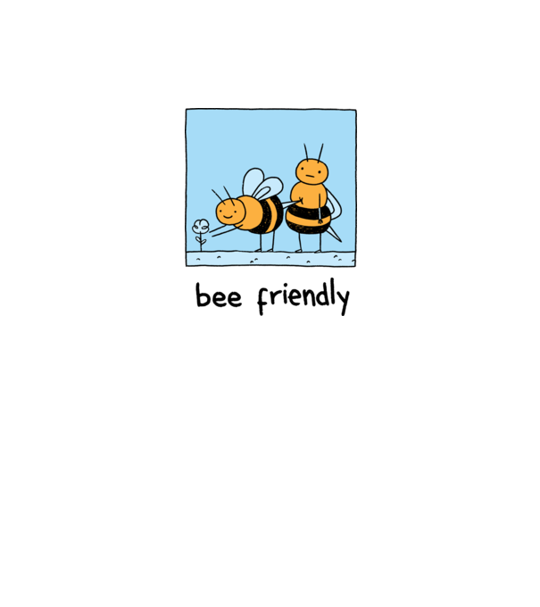 Bee friendly model alb pe tricou