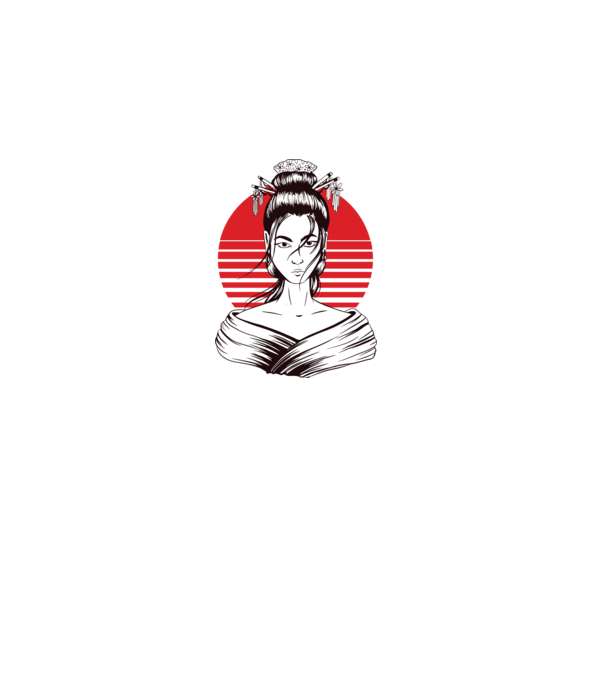 Geisha japoneză model gri pe tricou