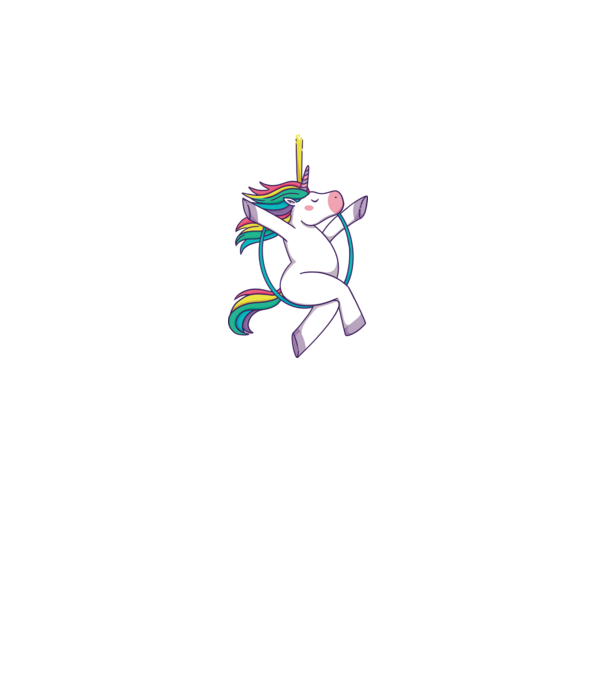 Unicorn pe cerc model alb pe tricou