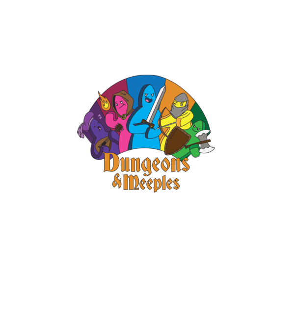 Dungeons Meeples model turcoaz pe tricou