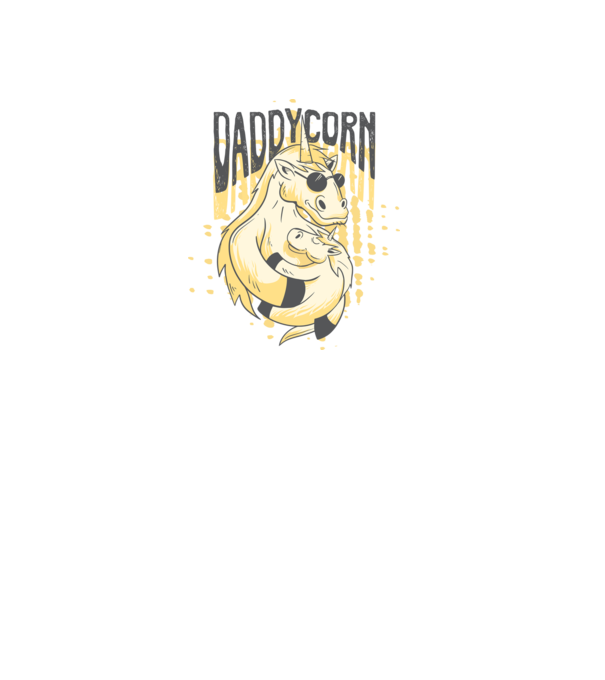 Daddycorn - Tată Unicorn model negru pe tricou