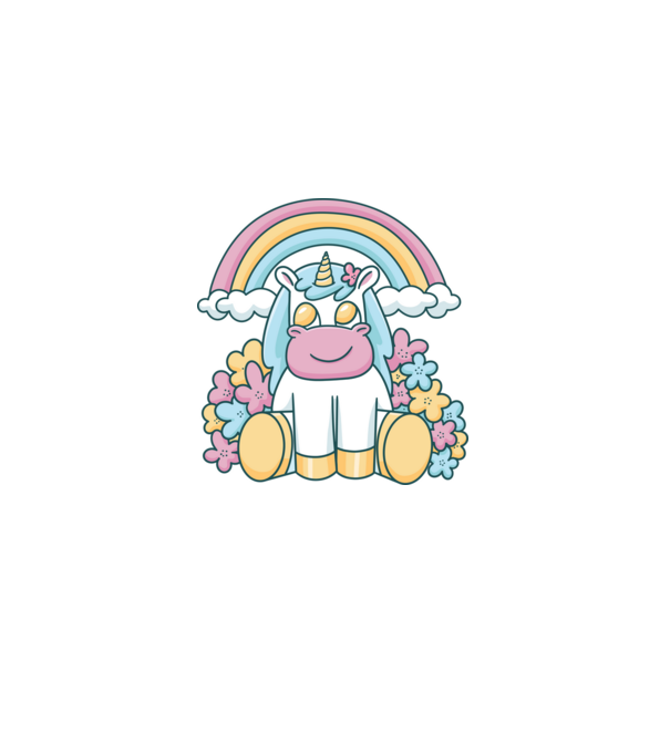 Unicorn drăguț model albastru deschis pe tricou
