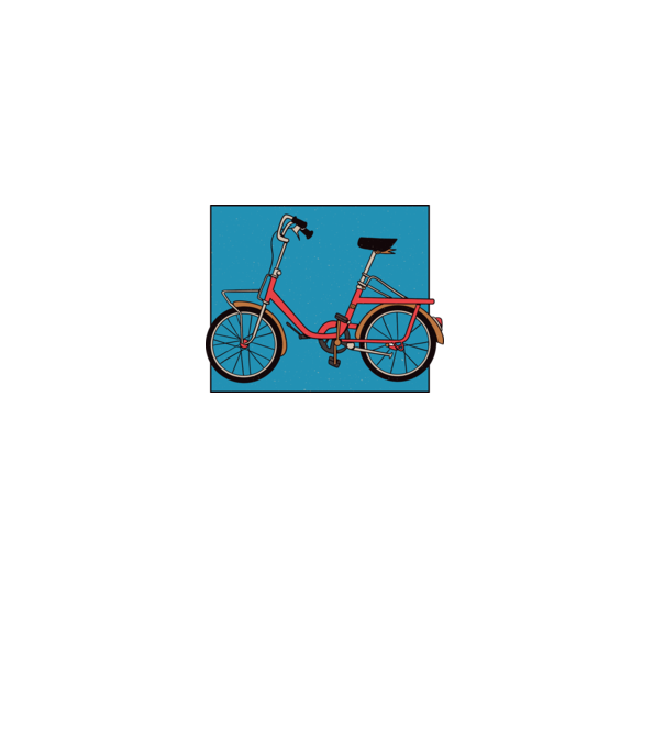 Bicicletă Camping model alb pe tricou