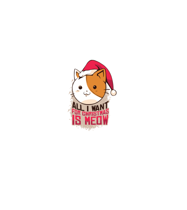 All I want for christmas is MEOW tricou cu pisică model negru pe tricou