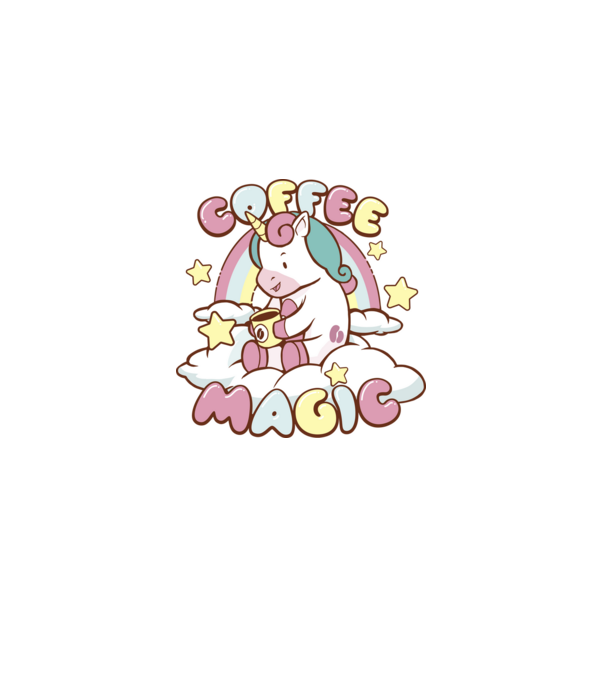 Cafea Magică Unicorn model negru pe tricou