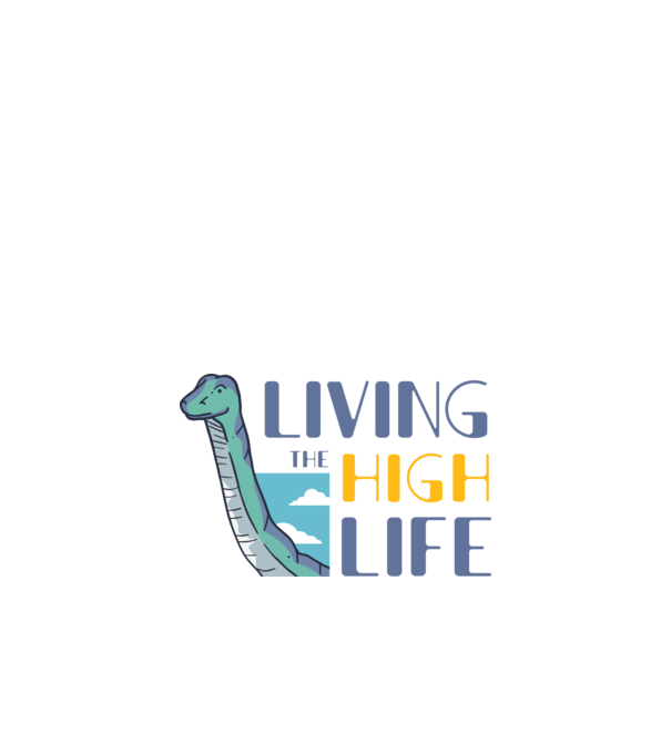 Living the High Life Dinosaur model negru pe tricou