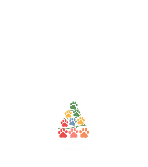 Merry Christmas Paws Negru model albastru închis pe tricou