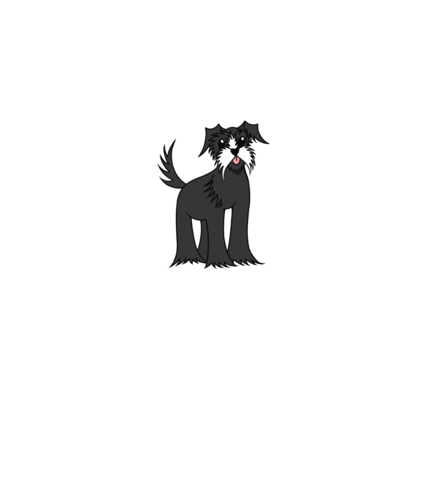 Desen Schnauzer model gri pe tricou