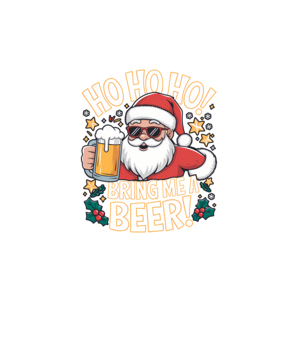 HO HO HO bring me a BEER santa Negru model turcoaz pe tricou