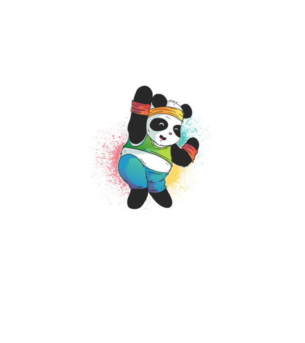 Panda drăguț Zumba model negru pe tricou