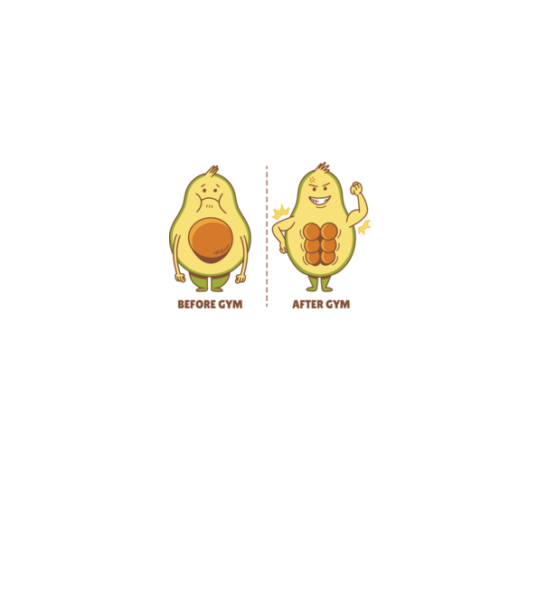Antrenament Avocado model alb pe tricou
