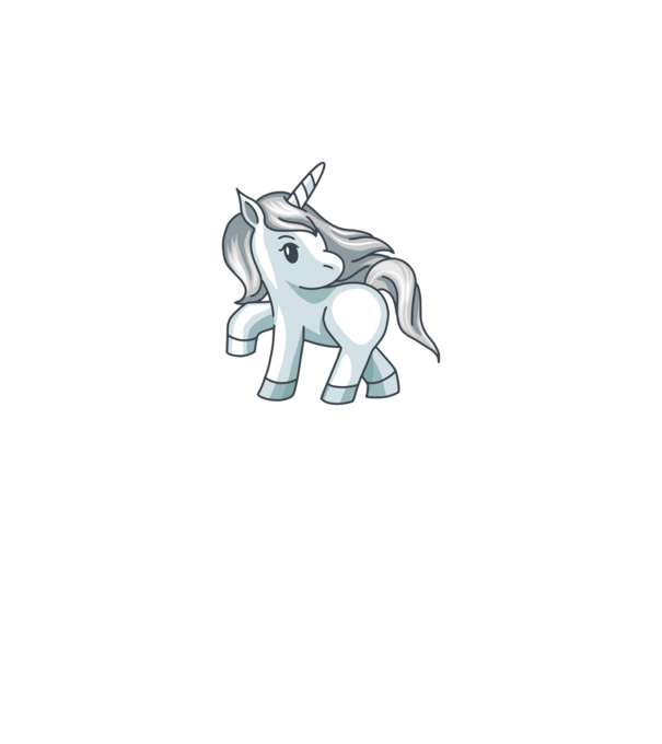 Unicorn de argint model albastru închis pe tricou