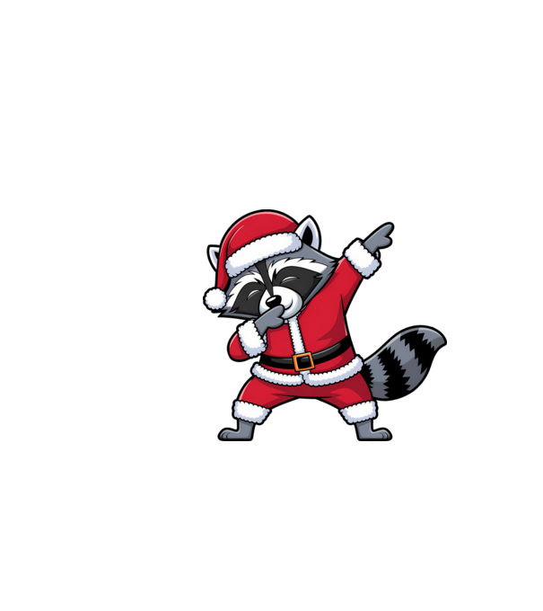 Raton Dab Xmas model alb pe tricou