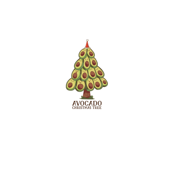 Pom de Crăciun Avocado model alb pe tricou