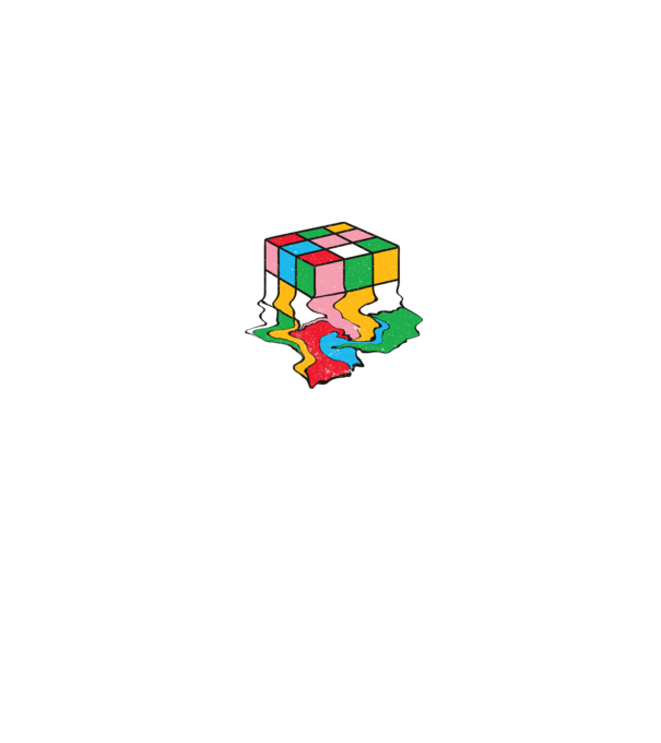 Cub Rubik topindu-se model negru pe tricou
