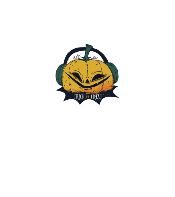 Dovleac Halloween model alb pe tricou