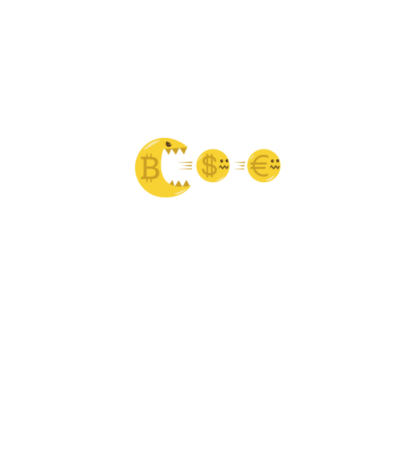 Bitcoin Pacman model negru pe tricou